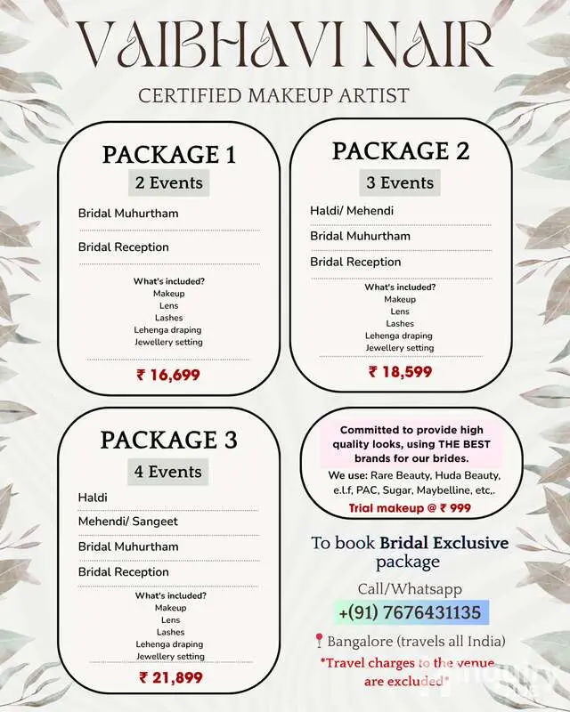 Vaibhavi Nair  Bridal Makeup Artist