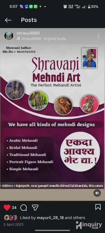 Business Name   Shravani Mhendhi Art